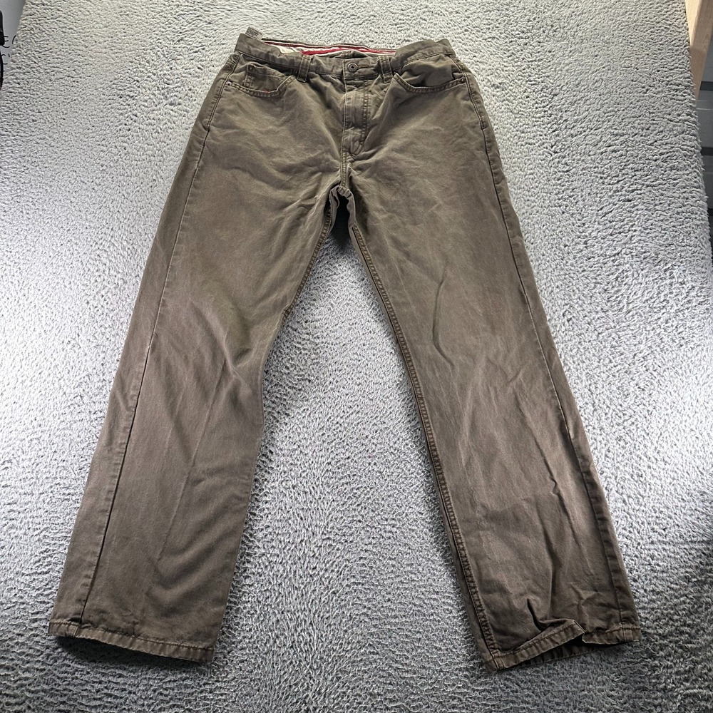 Dockersโ Pant Mens 32x32 Brown Cotton Chino Straight Classic Fit Preppy Business